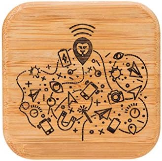 Wallor Engraved Wireless Charger, Real Bamboo Qi Wireless Charging Pad with Micro USB Cable for iPhone X/8/8 Plus, Samsung Galaxy Note 8/S8 Plus/S8, S7/S7 Edge, S6/S6 Edge (Wireless Fantasy Charger)