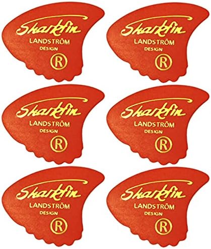 Sharkfin Gold Print Picks Soft (Red) 6 pieces