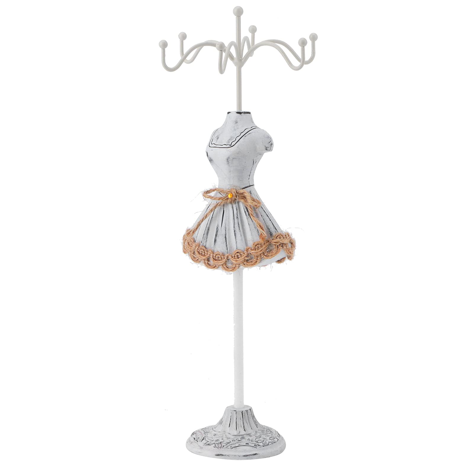 Necklace Stand Jewelry Organizer Display Stand Jewelry Holder Display Necklace Earrings Storage Polyresin Doll Stand with Detachable Bracket Earrings and Ring Display Rack for Women and Girl(#3)