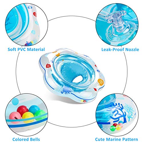 GreaSmart Baby Float Swimming Ring with Double Airbag, Pool Swim Float with Safety Seat Baby Kids Pool Bathtub Outdoor Swimming Pool Toys Accessories for Kids Toddlers of 3-36 Months (Blue) - Thumbnail 4