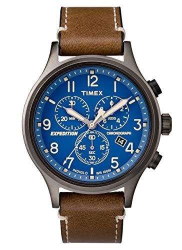 Timex Reloj Cronógrafo para Hombre de Cuarzo con Correa en Cuero TW4B09000