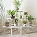 MAGSHION 3 Tier White Wood Planter Stand Garden Shelf Stand Corner Shelf Rack - 2 Size (Corner)