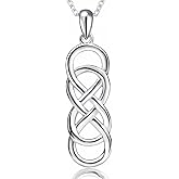 APOTIE Sterling Silver Celtic Infinity Necklace - Infinite Pendant Eternal Jewelry Gifts for Women Girlfriend Wife
