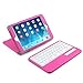 Keyboard Case for iPad Mini 3 2 1, BESTEK Bluetooth Wireless Keyboard with Case+Cover+Stand, Rechargeable, Removable, Pink