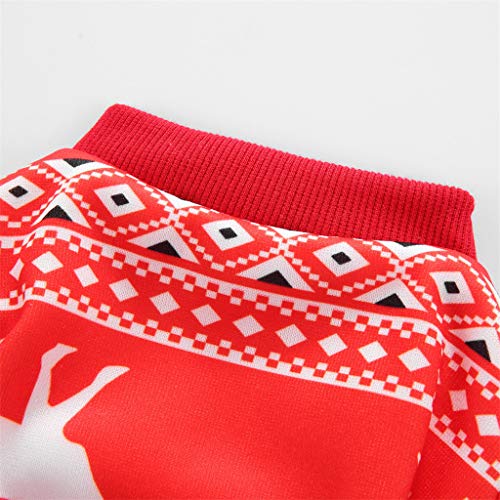 ZLOLIA Christmas Elk Dog Pajamas Pet Clothes Jumpsuit Apparel Xmas Cat Costumes Onesies Soft Christmas PJS Santa Reindeer Red
