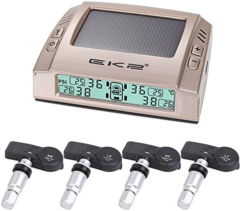 TPMS Internal Installed Universal Solar Wireless Tire Pressure Monitoring System Gold Black
