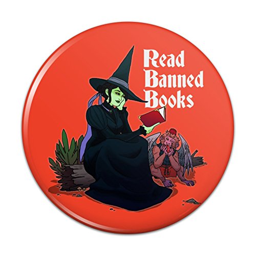 Read Banned Books Witch and Monkey Pinback Button Pin Badge - 3
