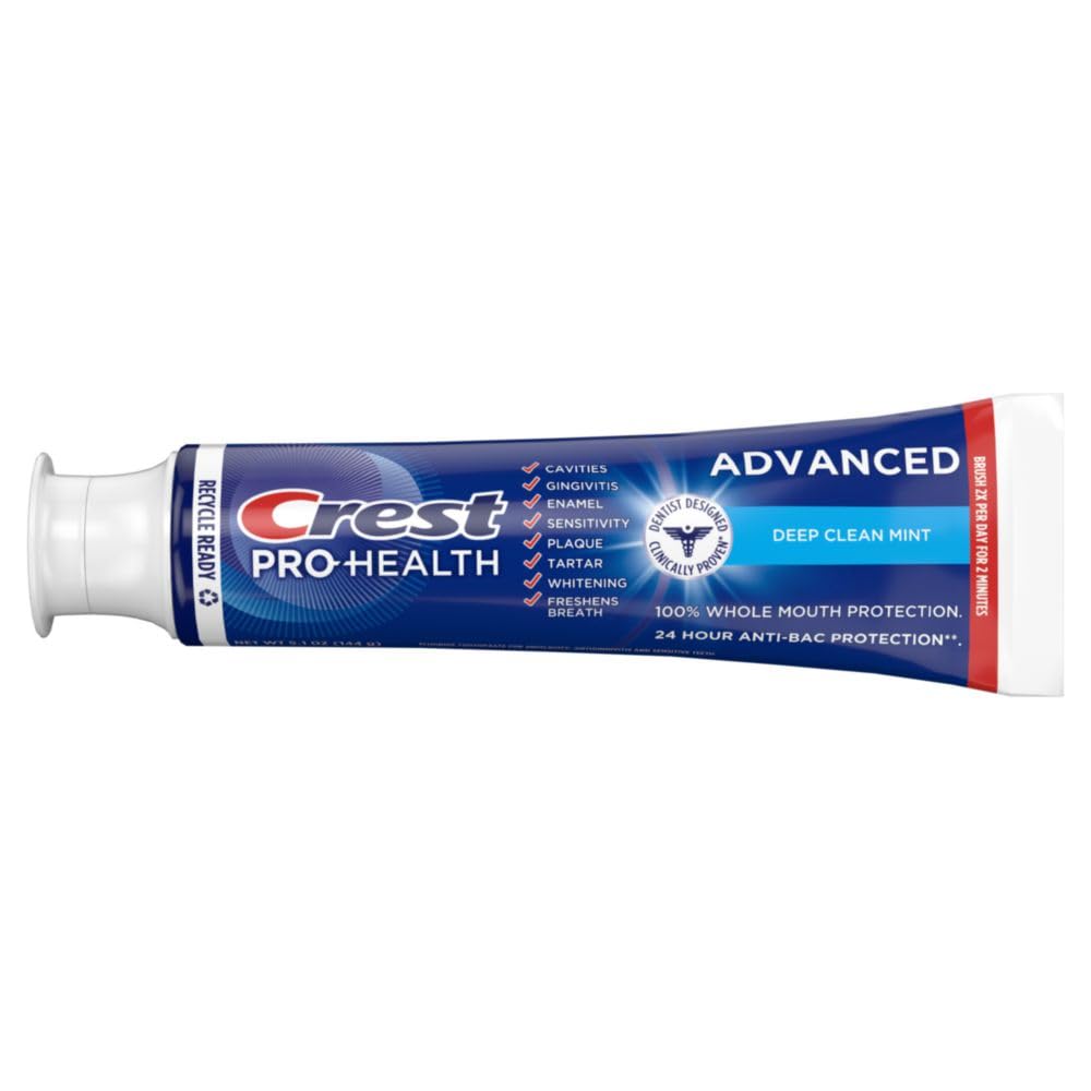 Crest Pro-Health Advanced Deep Clean Mint Toothpaste, 2 Count (Pack of 1)