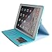 BoriYuan iPad 4&3&2 360 Degree Rotating Stand PU Leather Case Protective Flip Folio Detachable Soft Rubber Cover For Apple iPad 4/ iPad 3/ iPad 2 with Card Slot+Screen Protector+Stylus (Light Blue)