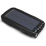 JETSUN Solar Charger 23650mAh Portable Solar Power Bank with Waterproof Solar Panel and Flashlight for iPhone,iPad,Android and more