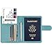 GDTK Leather Passport Holder Cover Case RFID Blocking Travel Wallet (Sky Blue)