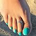 HuntGold 1X Retro Women's Toe Rings Simple Carving Patterns Silver Foot Ring