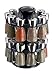 Cole & Mason Herb and Spice Rack with Spices - Revolving Countertop Carousel Set Includes 20 Filled Glass Jar Bottles