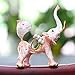 YU FENG Cute Lucky Elephant Trinket Box Hinged Hand-Painted Figurine Collectible Ring Holder