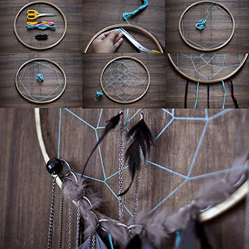 ManYee Dream Catcher Metal Rings 10Pcs 6 inch Metal Ring Hoops Macrame Rings for Dreamcatchers Crafts and Wedding Decor Gold