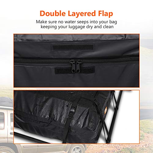 Adakiit Car Roof Cargo Carriers,Water Resistant Soft Rooftop Travel Cargo Bag Box Storage Luggage,Best for Road Traveling, Universal Roof Bag for Cars, Vans, SUVs(15 Cubic Feet) - Thumbnail 6