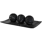 Creative Scents Black Marble Look Home Decor Bowl and Orb Set - Coffee Table Decor for Living Room - Centerpiece Table Decora