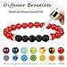 FIBO STEEL Mens Bracelet 7 Chakras Gemstone Bracelets for Men Women Natural Lava Rock Beads Healing Energy Yoga Bracelets F