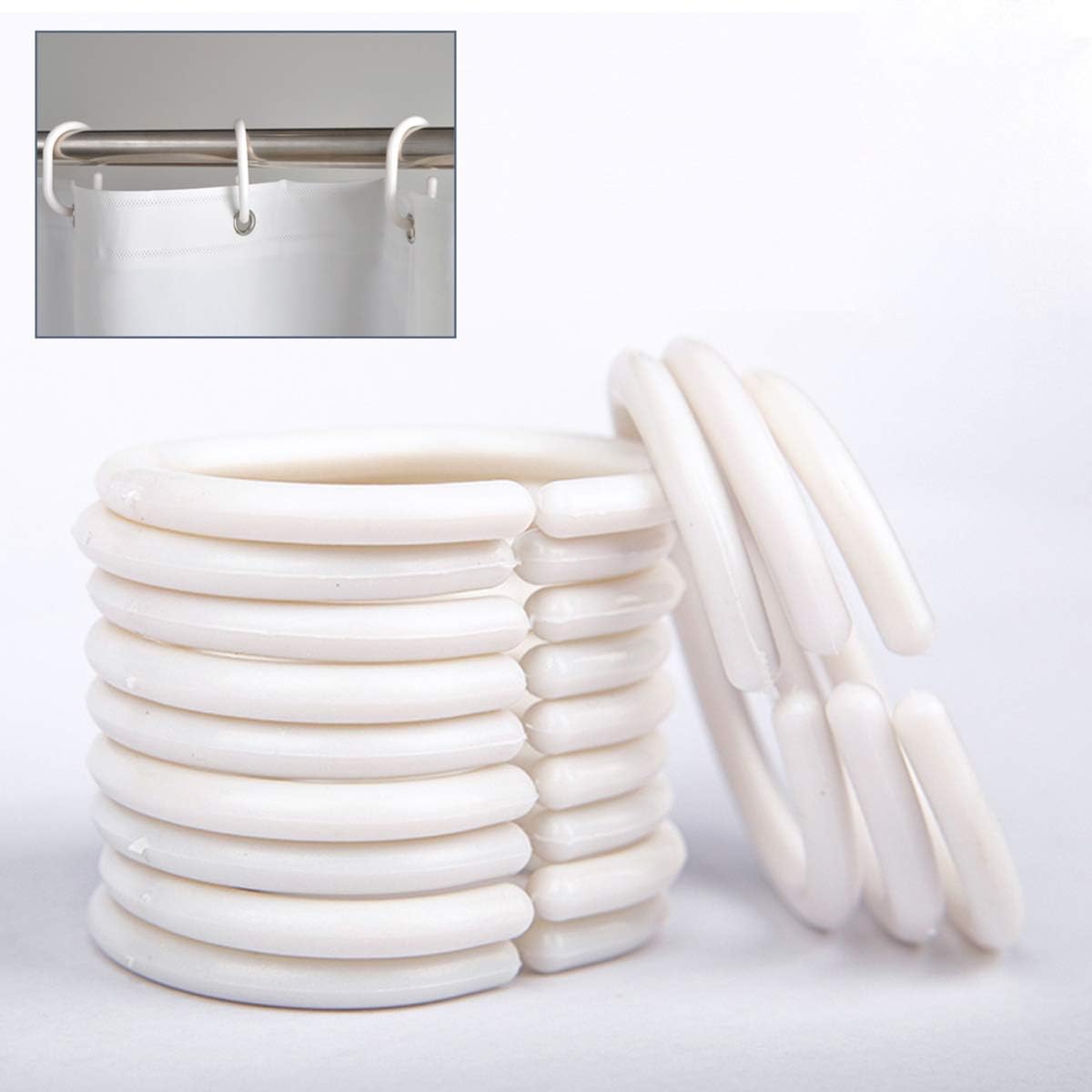 CXTAI White Shower Curtain, Mould Proof and Mildew Resistant Washable Polyester Bathroom Curtains w/12pcs Hooks (71x71inch,180x180cm) - Image 5