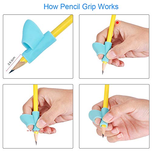 Pencil Grips 6 Pieces Children Pencil Holder Grips Silicone Pen Writing Grip Posture Correction Tool for Students Kindergarten Kids Handwriting