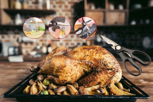 Multi-Purpose Kitchen Shears – Heavy-Duty Stainless Steel Professional Scissors + FREE 3-in-1 Peeler