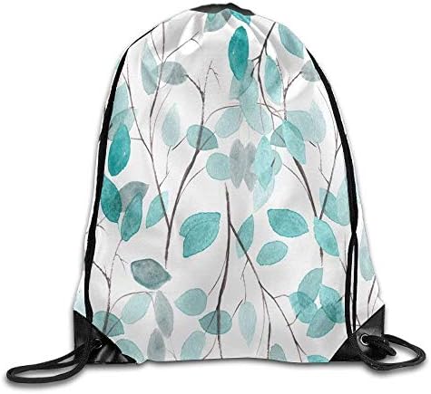 GDESFR Drawstring Backpack The Blue and White Rattan is Full of Freshness Drawstring Gym Sack Sport Bag for Men and Women