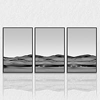 3 Piece Framed Canvas Wall Art Black and White Landscape Canvas Prints Home Artwork Decoration for Living Room,Bedroom - 16