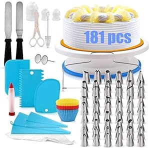 Bakaccessoires voor taarten, Taartdecoratievoorzieningen, Taartdecoratie-apparatuurset, DIY 181pcs Professionele Icing…