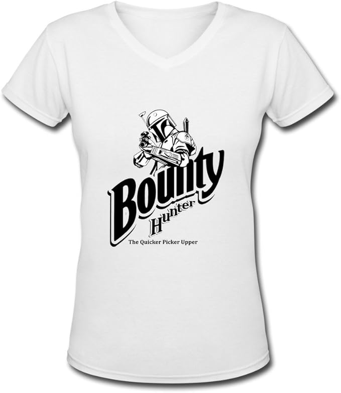 Women's VNeck Cotton Star Wars Classic The Bounty Hunter Shirt XXL