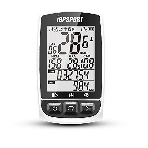 iGPSPORT iGS50E GPS Cycle Computer with ANT+ Function Large Screen Long Endurance Support Heart Rate Monitor Speed Cadence Sensor Connection – White