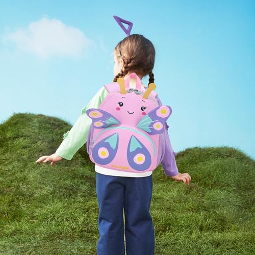 Toddler Backpacks for Girls, 3D Butterfly Kids Backpack, Cute Animal Cartoon Mini Travel Bag, Waterproof Children Preschool Backpack with Personalized Design, Birthday Gifts for Girls 1-4 Years