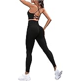 SHENHE Women's Workout Yoga Set 2 Piece Seamless Strappy Sports Bra High Waist Leggings Gym Set