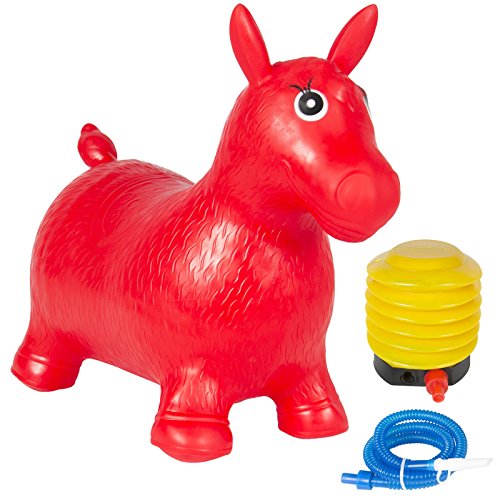 Toy Kids Red Horse Hopper Inflatable Jumping Horse Ride On