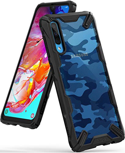 Ringke Fusion X Design DDP Compatible with Galaxy A70 Case Protection Cover (6.7") - Camo Black