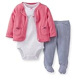 Carter's Baby Girls' 3 Piece Footed Set (Baby) - Pink