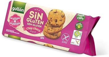 Biscoito Cookie com Gotas de Chocolate sem Glúten sem Adição de Açúcar Gullón Pacote 130g