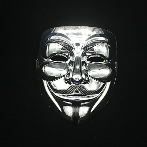 Hongfei Creative Gold/Silver V for Vendetta Guy Fawkes Mask Anonymous Halloween Q
