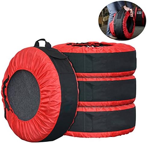 FLR 30in Tire Tote Adjustable Waterproof Spare Tire Covers Protection Covers Seasonal Tire Storage Bag for Car Off Road Truck Tire Totes Set of 4