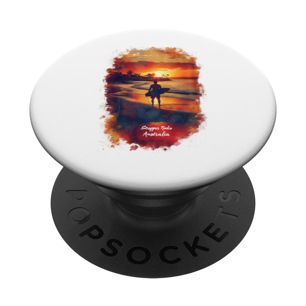 Snapper Rocks Australia Surfing Beach Souvenir Vacation PopSockets Swappable PopGrip