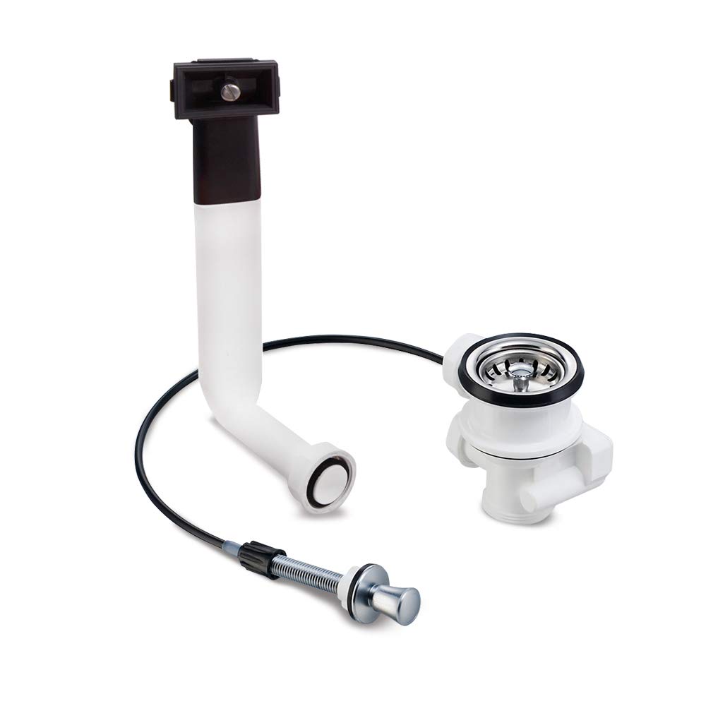 AQUADE 72119 70 mm Fitting with Pull Actuator Quality, Strainer Basket Valve, Eccentric Overflow, 70mm