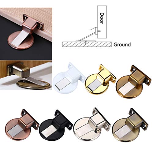 Stainless Steel Magnetic Door Stop, Invisible Magnetic No Drilling Doorstop