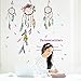 TUANTUAN 1 Sheet Dream Catcher Feathers Wall Sticker Mural Art Removable Decals for Classroom Offices Kids Bedroom Bathroom Living Room Decoration