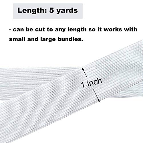 Leline's Elastic Spool, Knit Elastic Band for Sewing, 1 Inch x 5 Yard, White