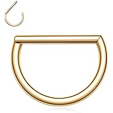 FUNLMO 16G 18G Septum Daith Jewelry Nose Ring Hoop Cartilage Earring Rook Tragus Helix Conch Piercing Jewelry 316L Surgical Steel Clicker