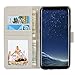 UrSpeedtekLive Galaxy S8 Wallet Case Folio Flip Premium PU Leather Case Cover w/Card Holder Slot Pockets, Wrist Strap, Magnetic Closure Compatible with Samsung Galaxy S8 (2017), Believe in Yourself