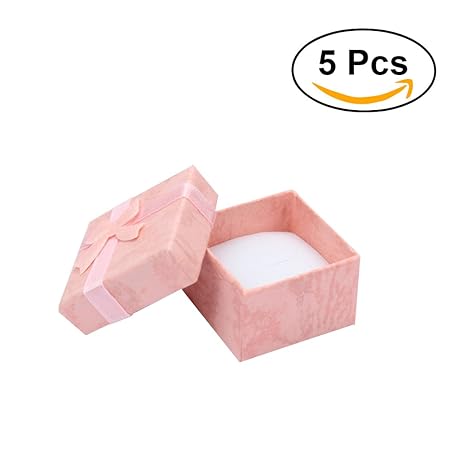 5 Stücke Geschenkschachteln TOYMYTOY Klein Geschenkbox quadratisch mit Schleife für Hochzeit Party Rosa