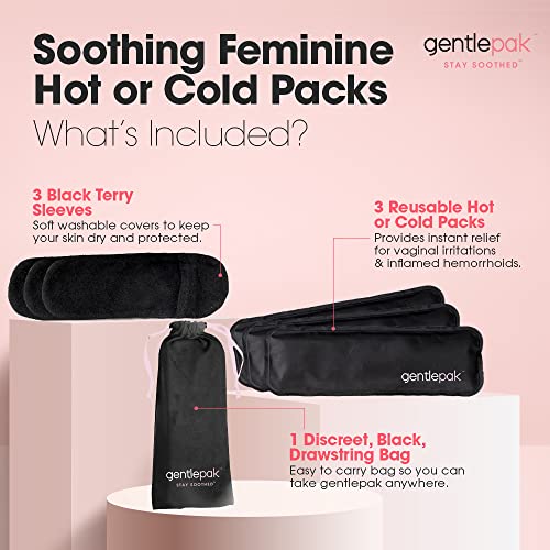 Gentlepak Reusable Perineal Ice & Heat Paks with Washable Sleeves for