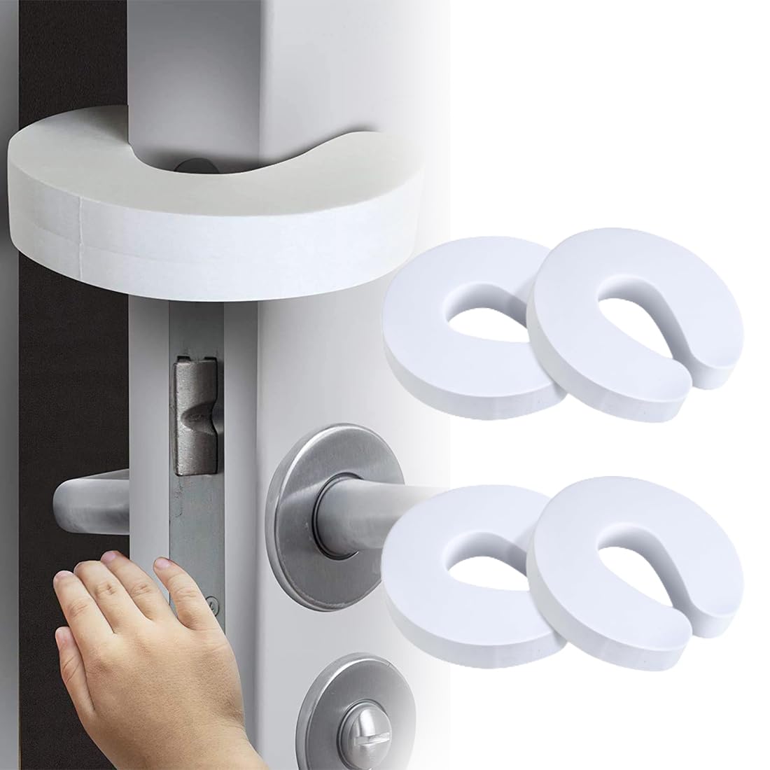 Door Finger Guards, 4 Pack, Safety Door Stoppers, Soft Foam Door Stopper, Door Finger Pinch Guard, Foam Child Door Stopper, Foam Finger Pinch Guard, Baby Finger Pinch Guard, for Baby Finger Protection