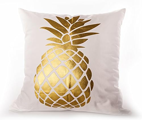 Sugar home metallic pillow Decorative Throw Pillow COVER 18" (pineapple)