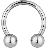 Forbidden Body Jewelry 16g 10mm Surgical Steel Internally Threaded Horseshoe Body Piercing Ring